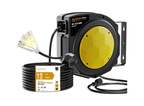 Катушка для выдвижного удлинителя AweltecPro, 40 футов, 12/3 AWG, внесена в список ETL